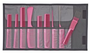 Zestaw grzebieni fryzjerskich 9 szt. k.różowy - More JAGUAR nr.11